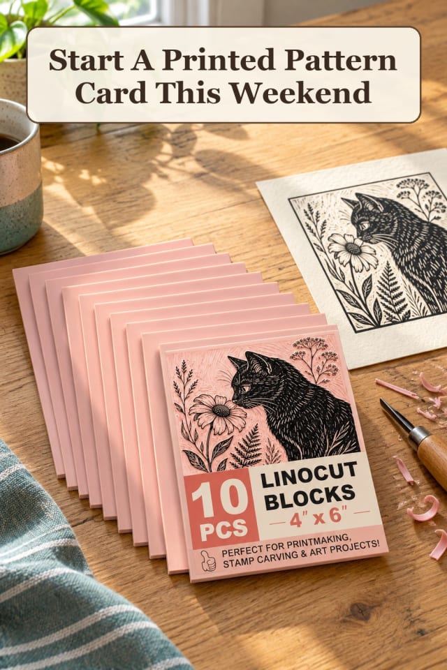 modern stamp carving supplies using beginner printmaking and rubber carving tools for projects maker-lifestyle pin