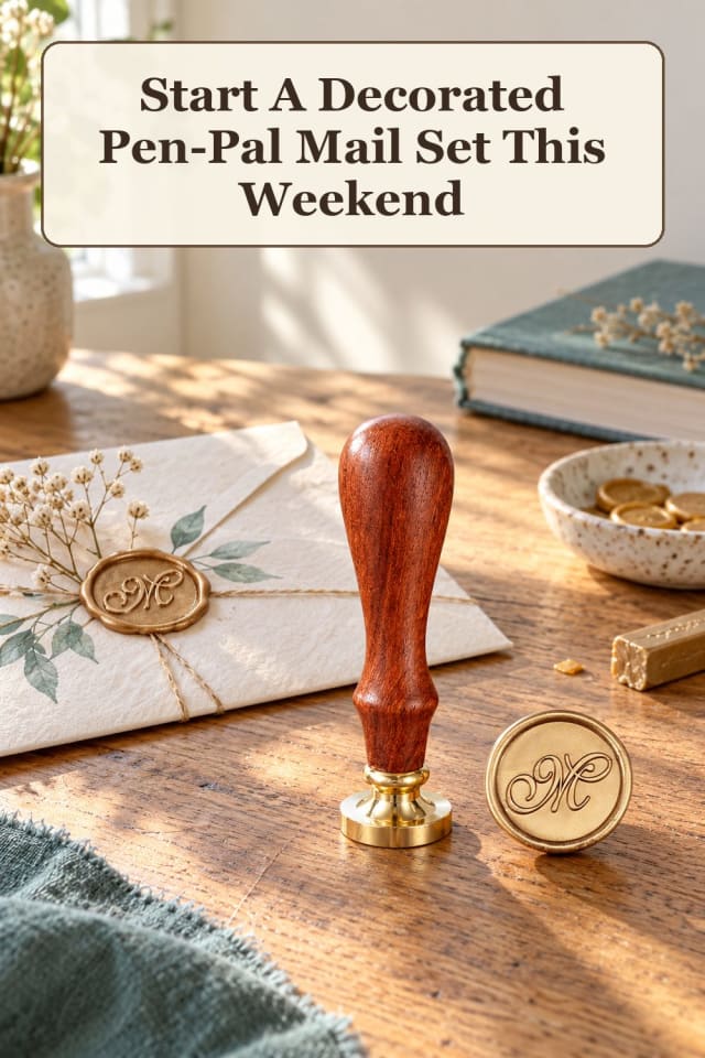 modern wax seal mail art supplies: creative pen pal mail with wax seal letter ideas for projects maker-lifestyle pin