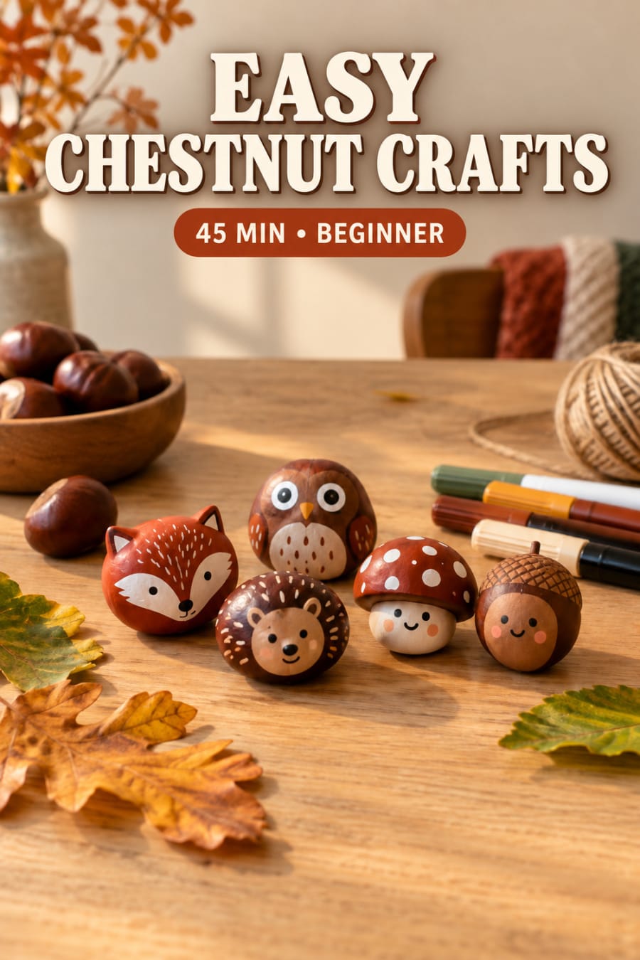 Easy Painted Chestnut and Conker Characters project inspiration