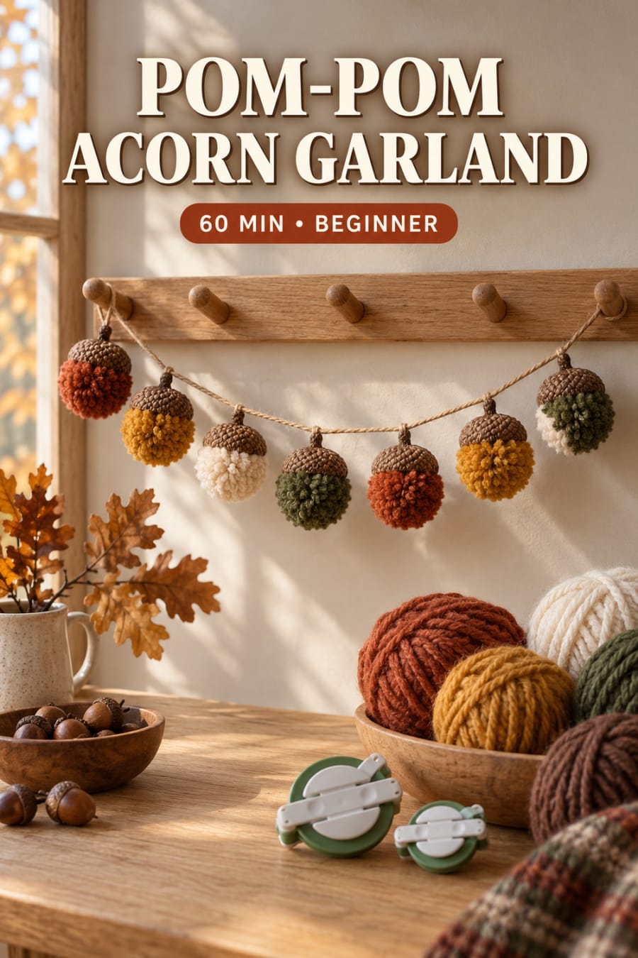 Pom Pom Acorn Garland pin