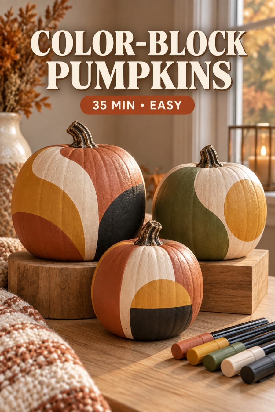 Color Block Pumpkins pin