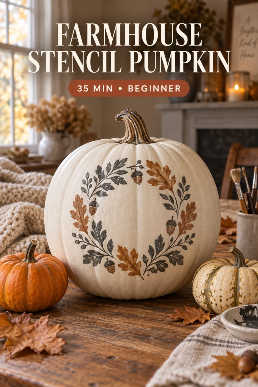 Farmhouse Stencil Pumpkin pin