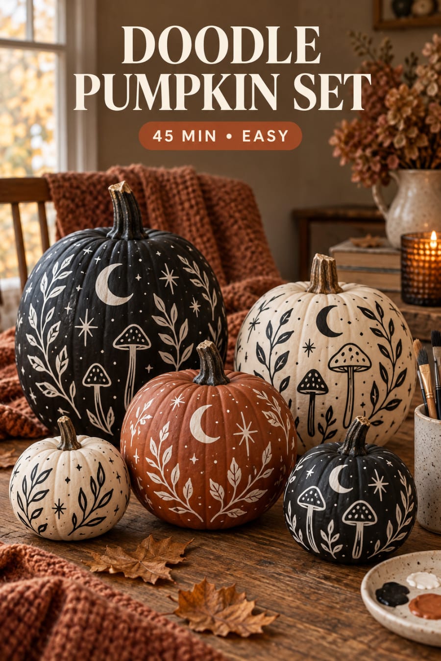 Doodle Pumpkin Set pin