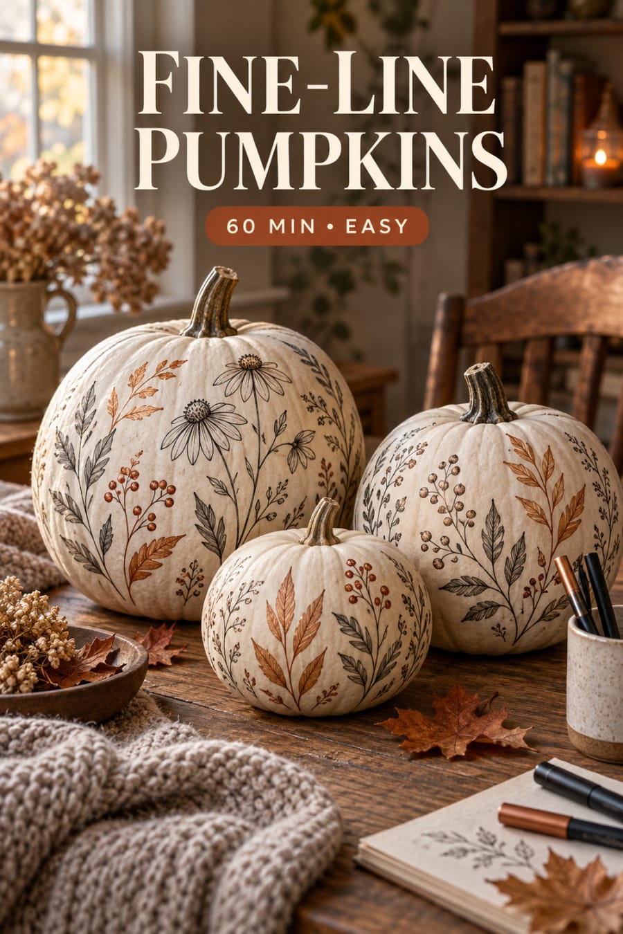 Fine Line Pumpkins pin