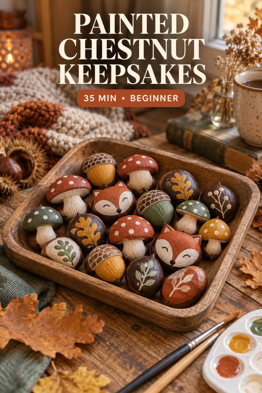 Painted Chestnut Keepsakes pin