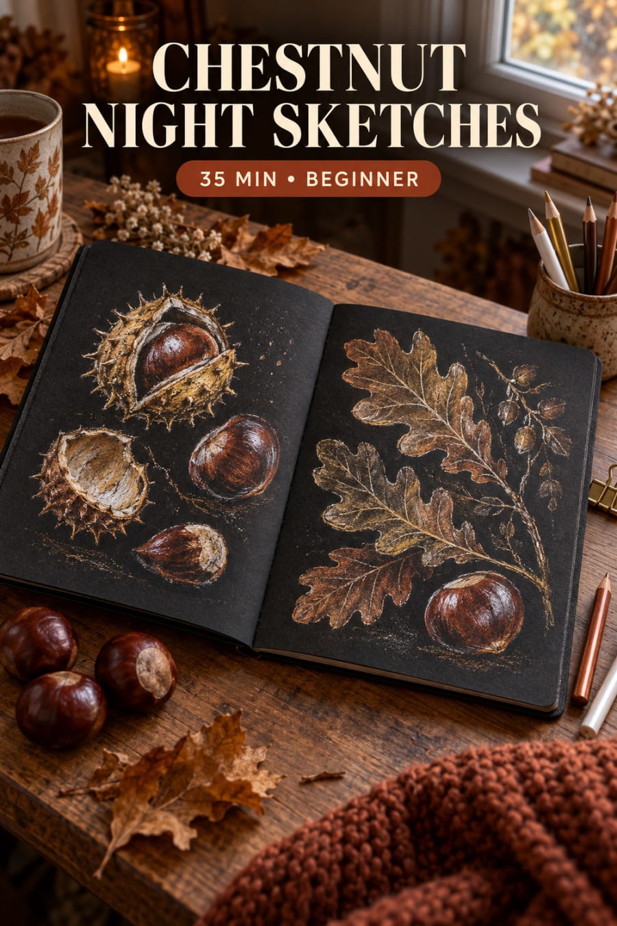 Chestnut Night Sketches pin
