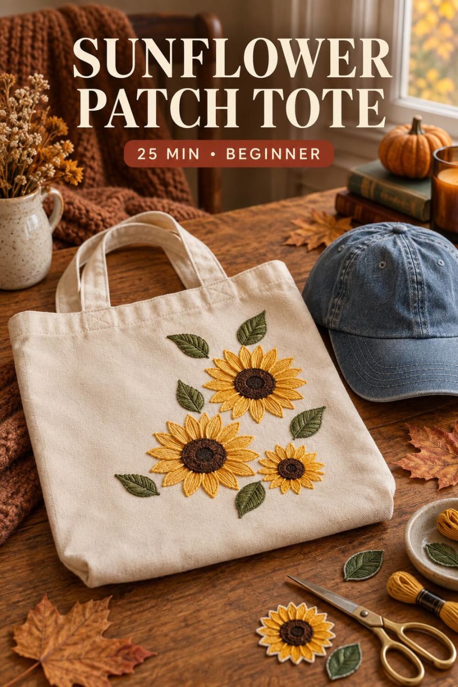 Sunflower Patch Tote pin