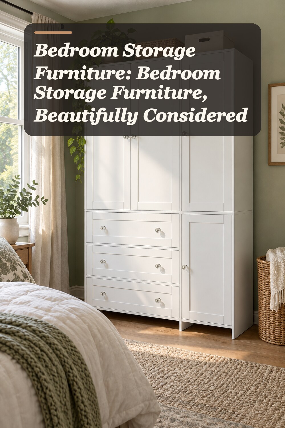 A wardrobe cabinet used in a practical small bedroom with natural window light and practical everyday styling.