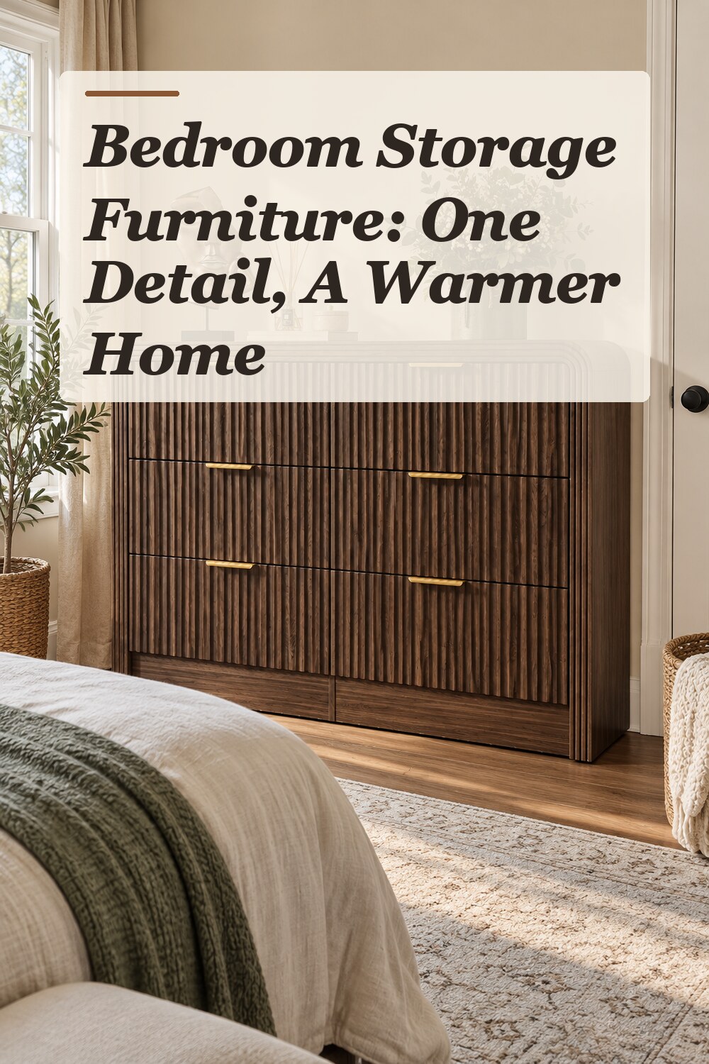 A drawer dresser used in a practical small bedroom with natural window light and practical everyday styling.