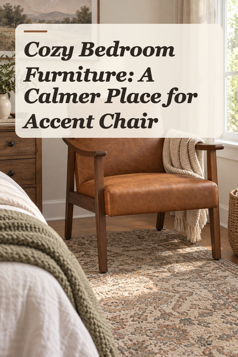 A accent chair used in a relaxed everyday bedroom with natural window light and practical everyday styling.