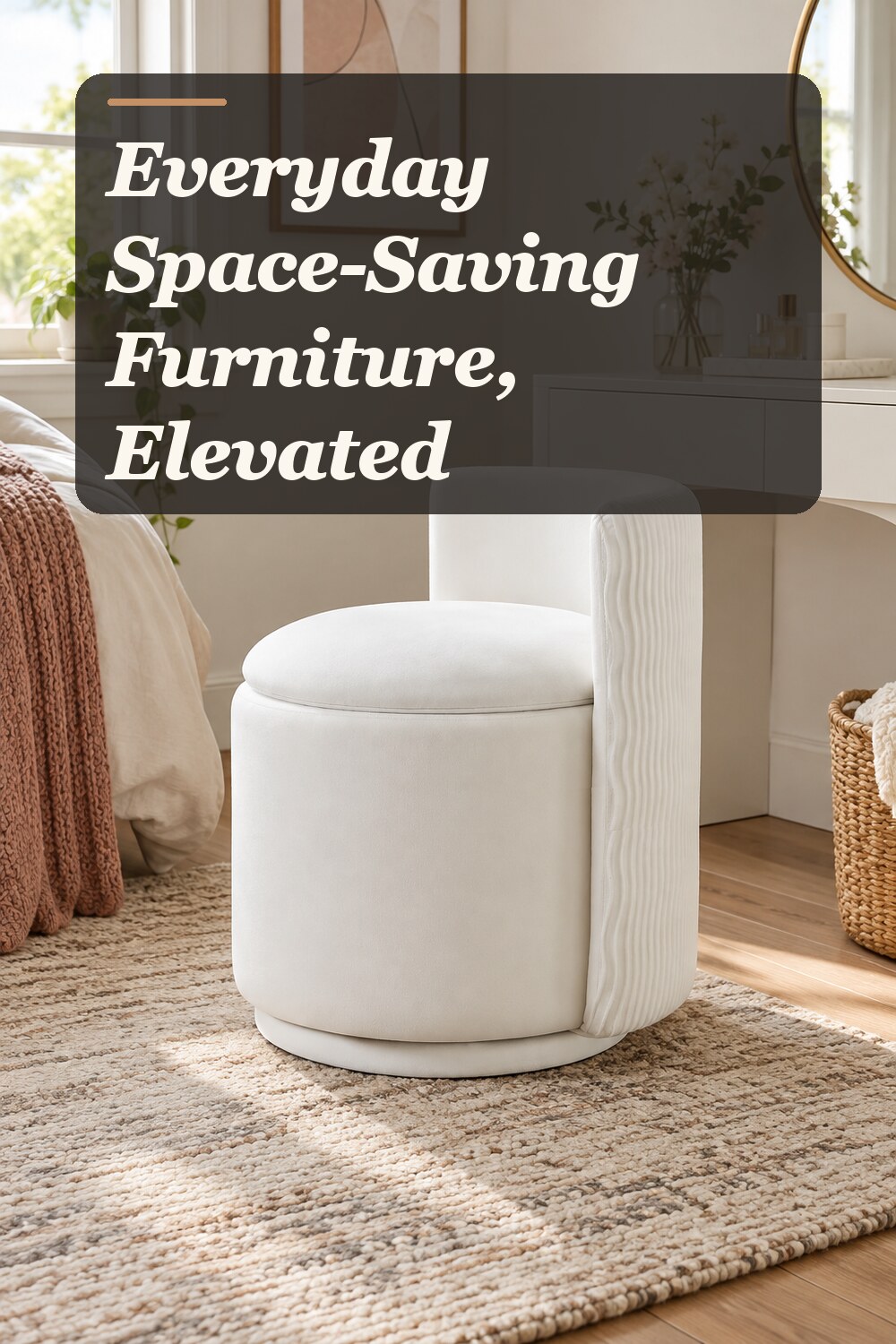 A space-saving furniture used in a relaxed everyday bedroom with natural window light and practical everyday styling.
