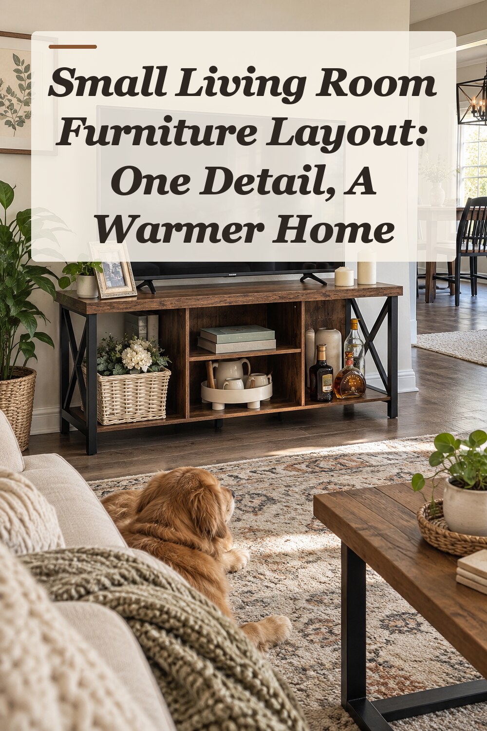 A slim TV stand used in a believable small living room with natural window light and practical everyday styling.