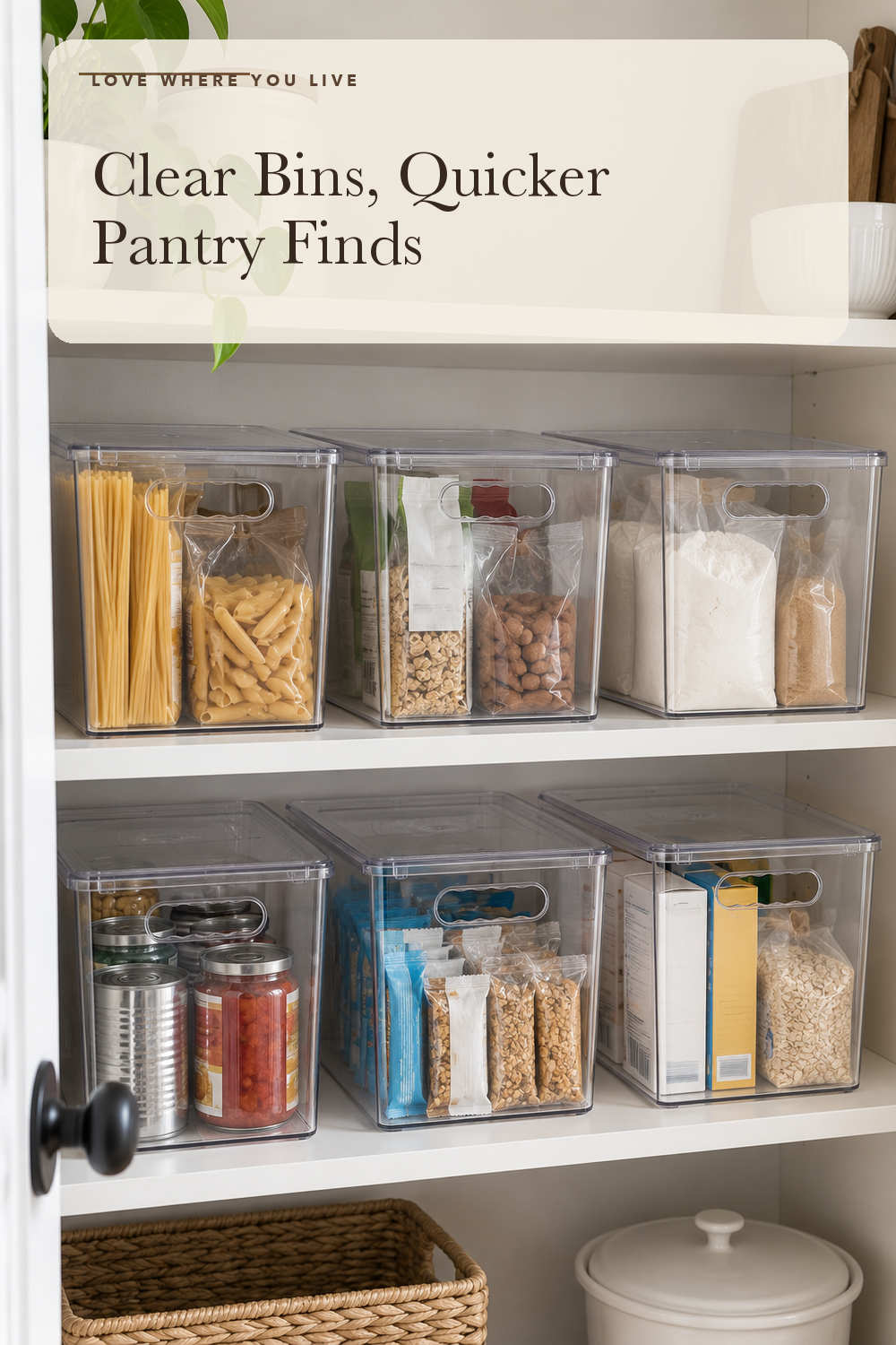 Vtopmart 6 Pack Clear Stackable Storage Bins with Lids and Handles, XLarge; styling illustration