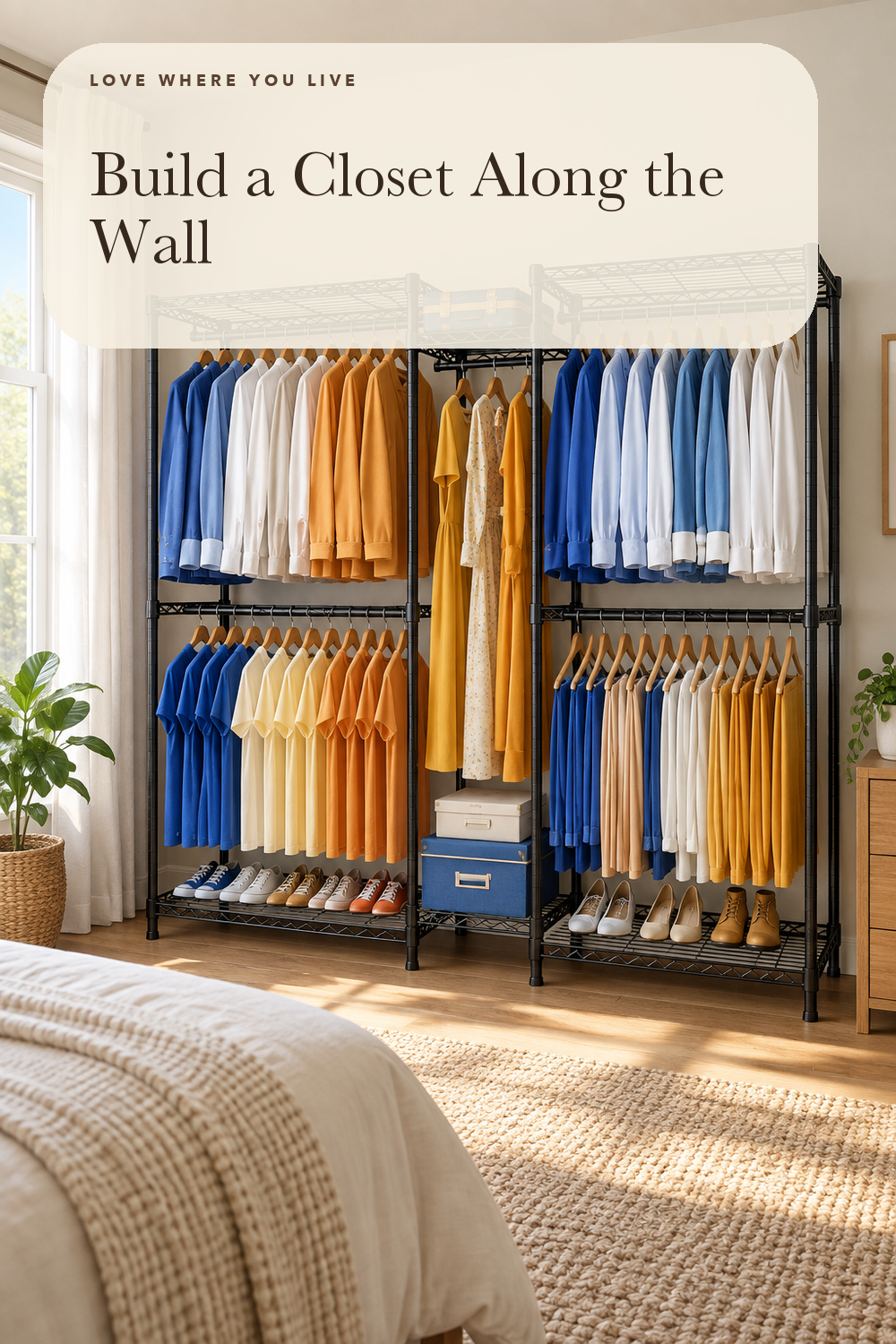 Ulif E12 Pro Clothes Rack,Heavy Duty Freestanding Garment Rack with Shelves,Metal Clothing Closet Storage System for Hanging Clothes,71" W x 16" D x 76.5" H, Hold 960 lbs,Black; styling illustration