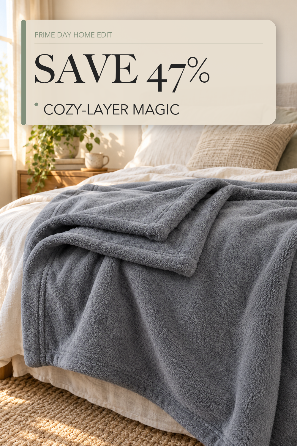 Bedsure Soft Fleece Throw Bed Blanket for Couch Grey - Lightweight Fuzzy Cozy Halloween Decorations Blankets and Throws for Sofa, Couch, Travel, Camping, 50x60 inches; lifestyle styling illustration
