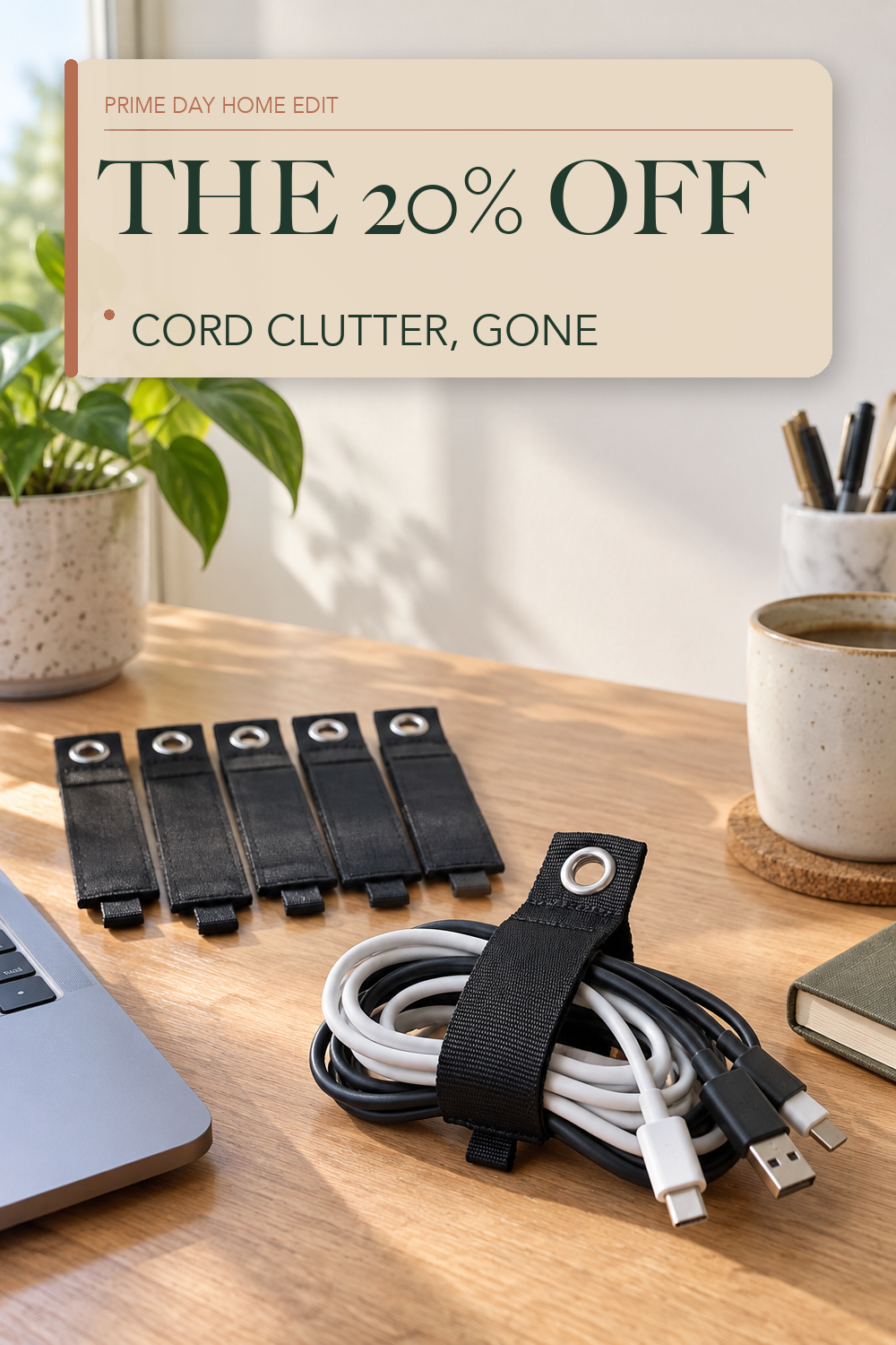 Heavy-Duty Wrap-It Storage Straps - Assorted 6-Pack; lifestyle styling illustration