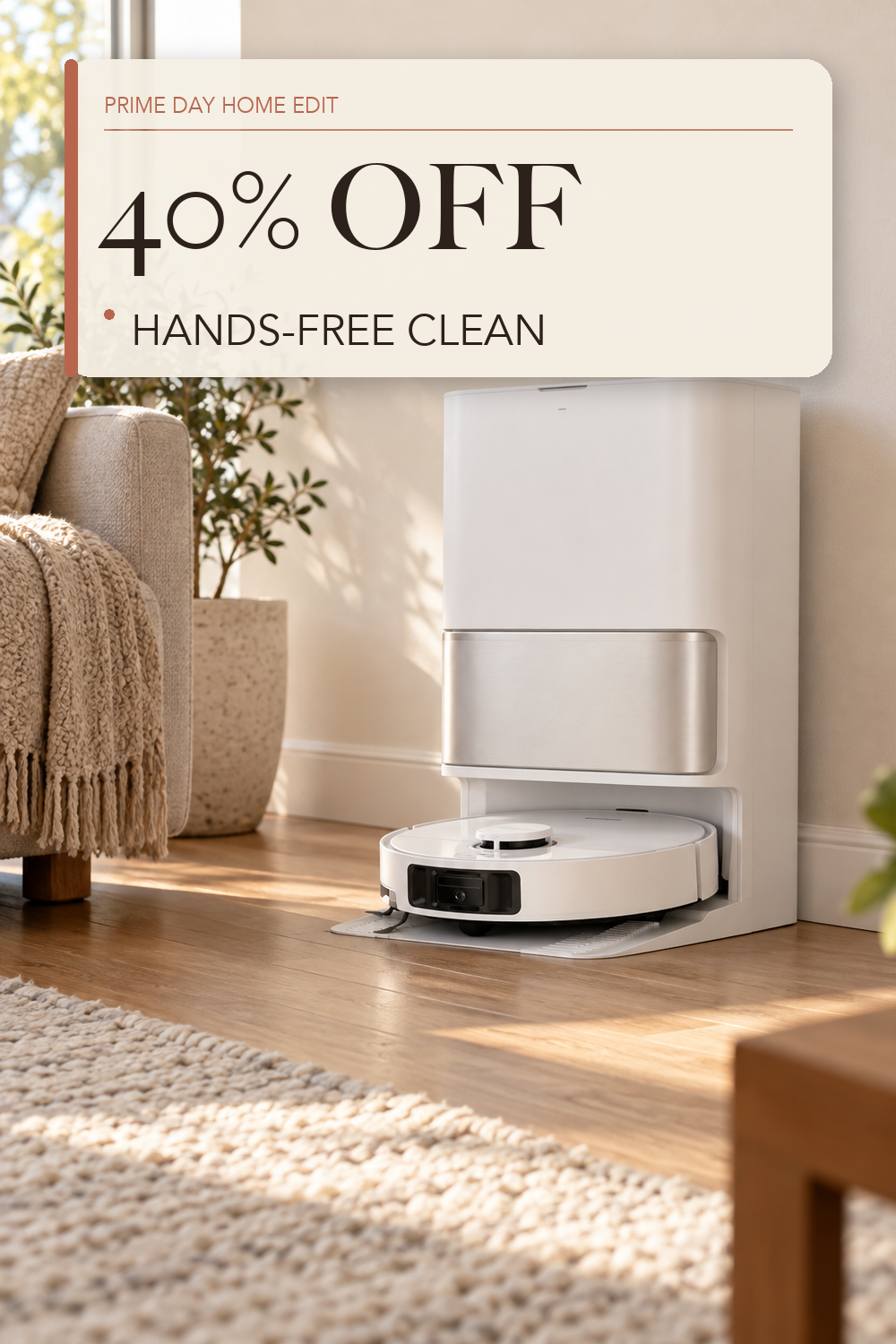 dreame L40 Ultra Gen 2 Robot Vacuum and Mop with 25,000Pa Suction; lifestyle styling illustration