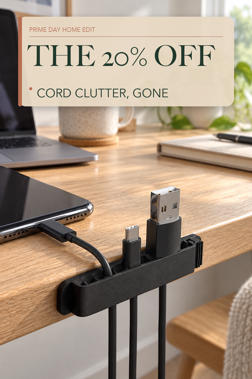 pzoz Cable Clips, 3 Pack Cord Organizer Charger Cable Management for Organizing Home Office Desk Phone Car Wire, Self Adhesive Cord Holders (Black); lifestyle styling illustration