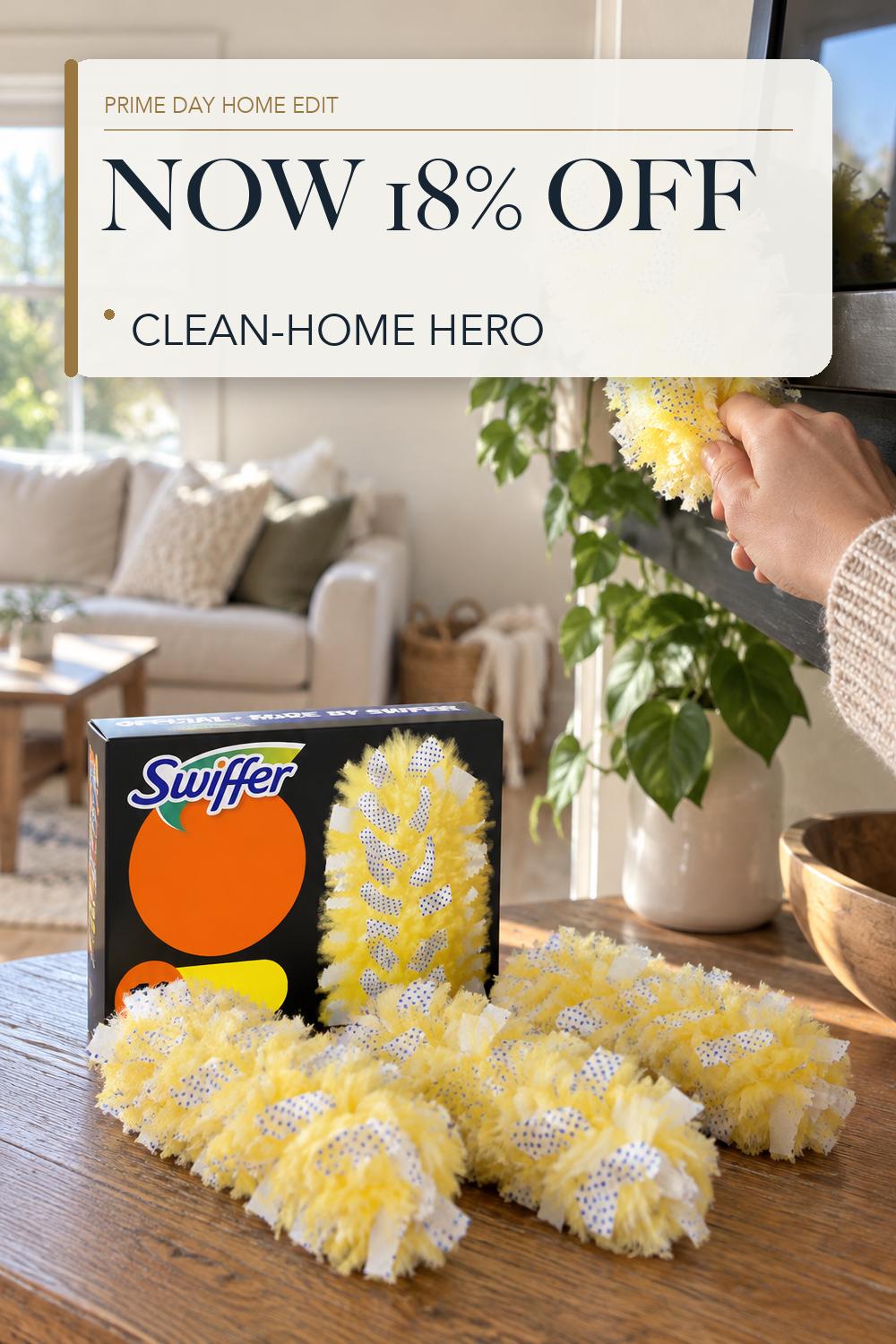 Swiffer Dusters Heavy Duty Multi-Surface Duster Refills for Cleaning, Unscented, 11 Count; lifestyle styling illustration