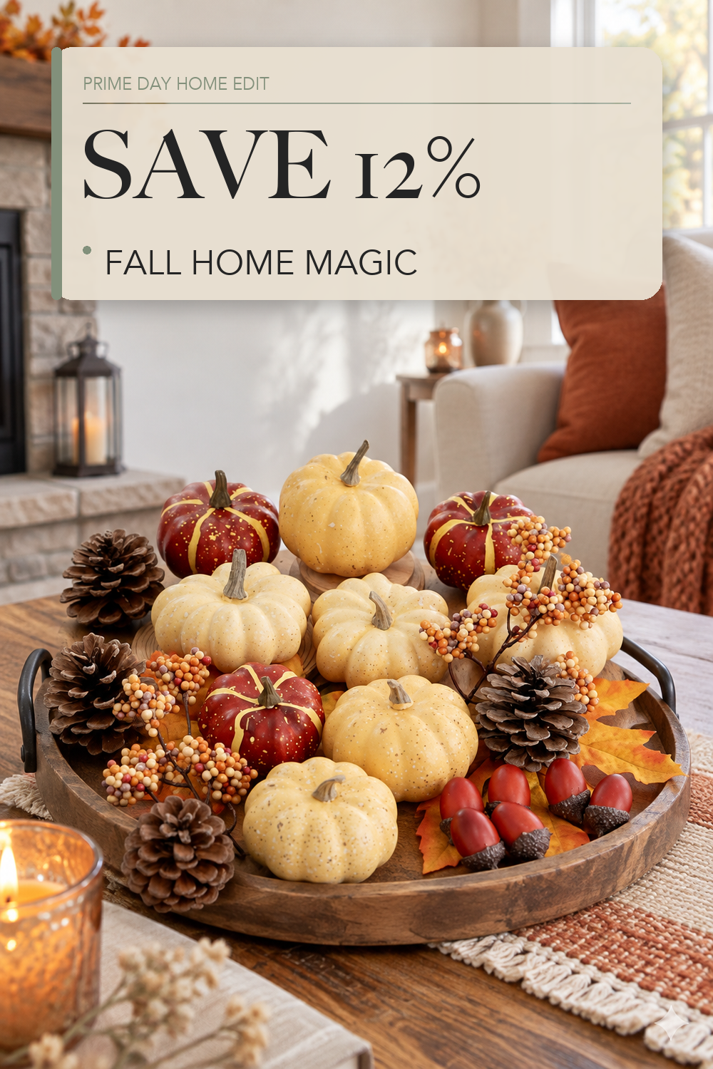 Artgar Pumpkin Decor Set, 23 PCS Fall Harvest Bowl Filler Decorations; lifestyle styling illustration