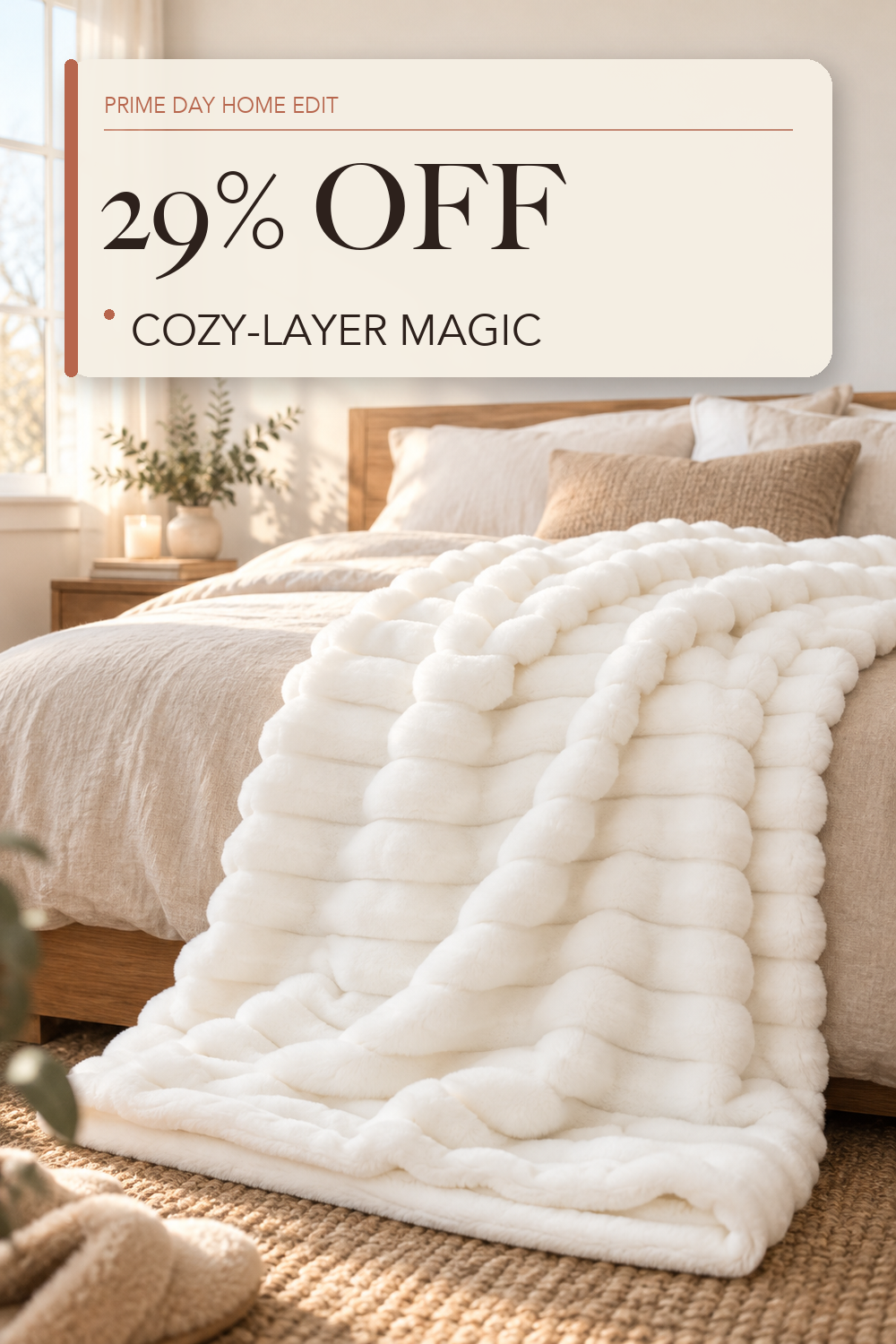 Bedsure GentleSoft White Throw Blanket for Couch - Halloween Decorations for Fall Home Living Room Decor, Cozy Fleece Blanket, Christmas Birthday Gifts for Women Mom Her Girls, Off White, 50x60 in; lifestyle styling illustration