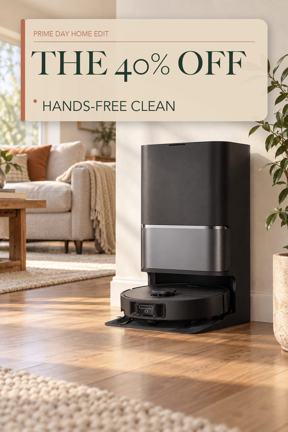 dreame L40 Ultra Gen 2 Robot Vacuum and Mop with 25,000Pa Suction; lifestyle styling illustration