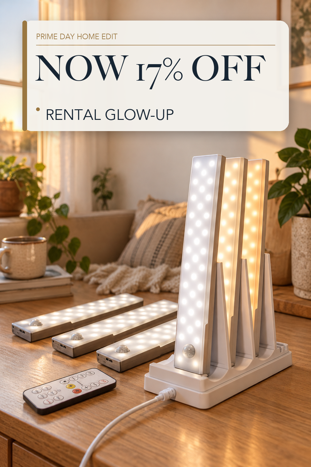 EZVALO Under Cabinet Lighting with Charging Station, Motion Sensor Lights; lifestyle styling illustration