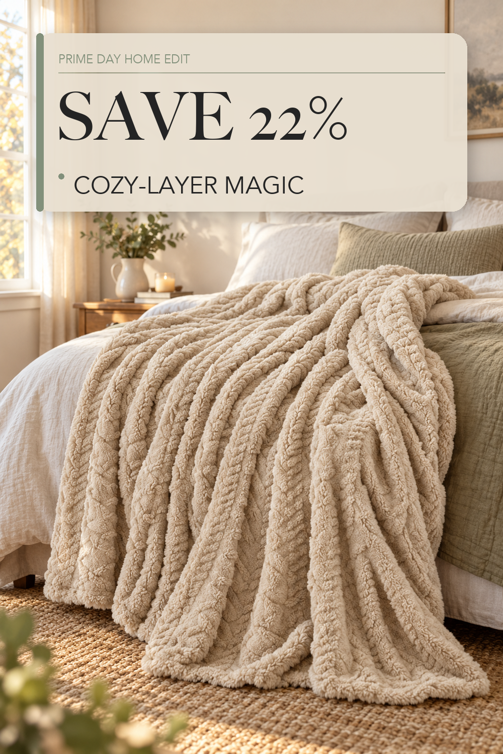 Aganear Fleece Throw Blanket for Couch, Fall Boho Blankets,50"x60" Khaki; lifestyle styling illustration