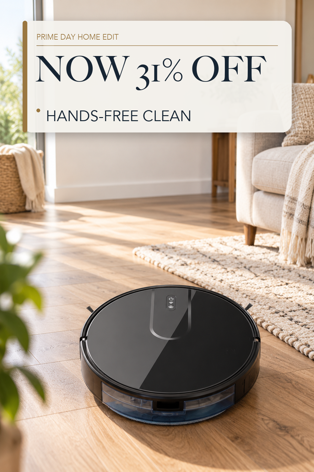 ROPVACNIC Robot Vacuum and Mop Combo 5200Pa Suction Robotic Cleaner; lifestyle styling illustration