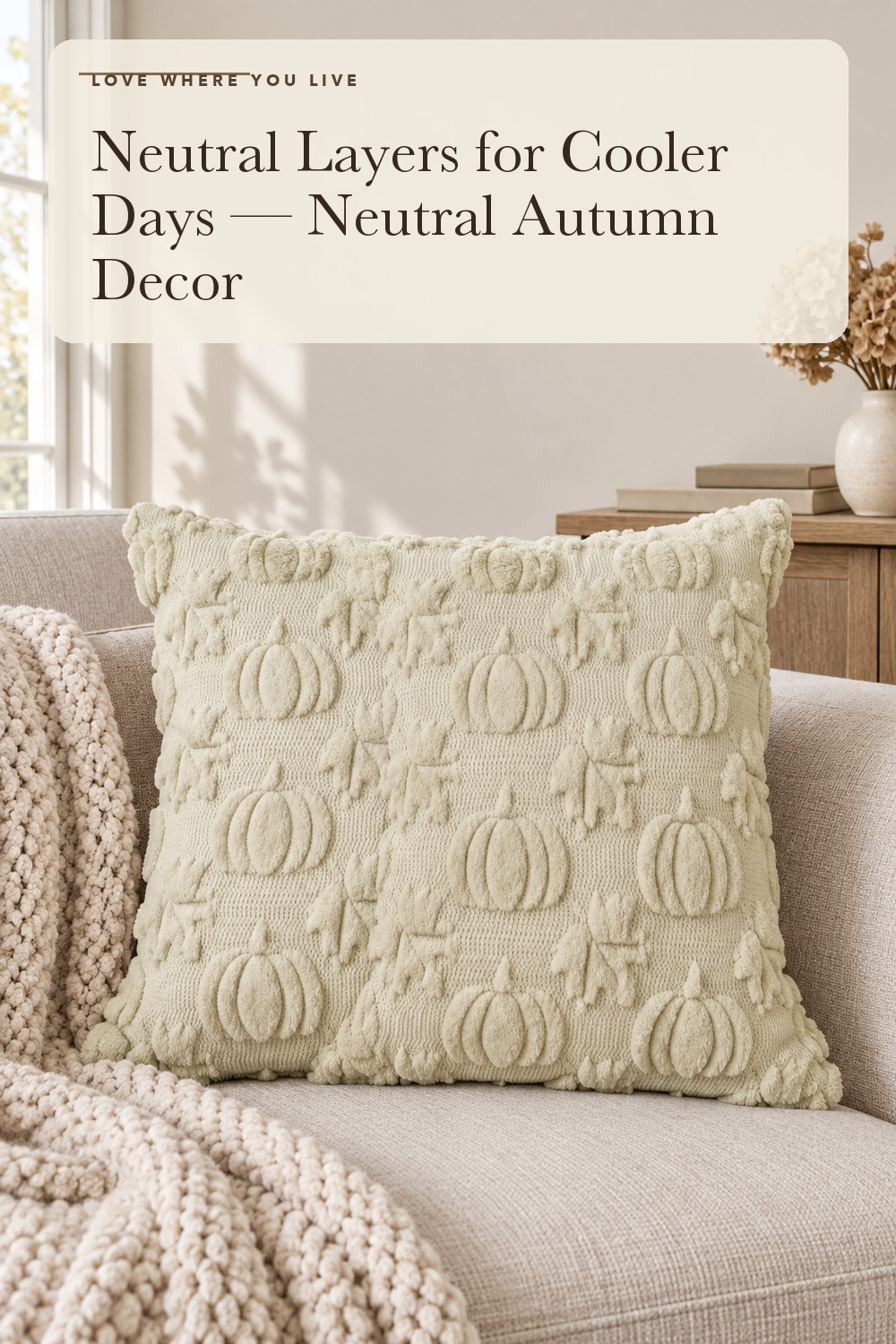 AVOIN colorlife Beige Pumpkin Fall Throw Pillow Covers 18x18 Inch; styling inspiration