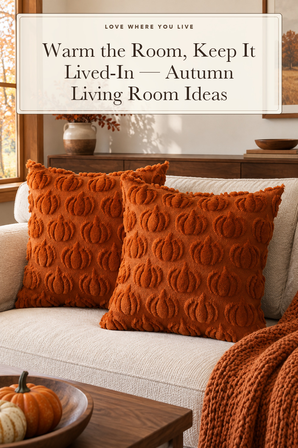 DFXSZ Fall Pillow Covers 18x18 2Pcs Rust Pumpkin Fall Decorations for Home; styling inspiration