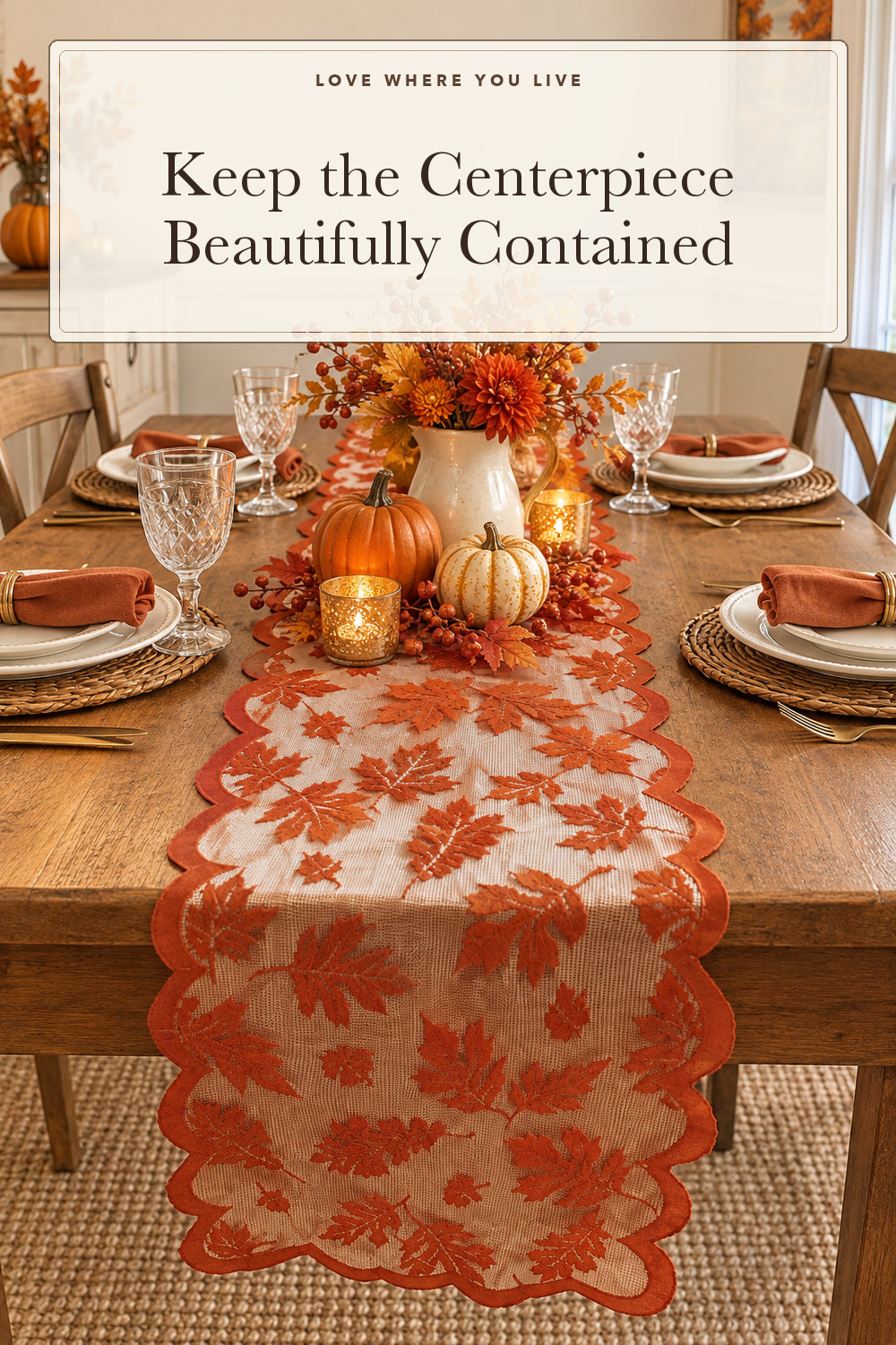 Fall Table Runner Fall Decorations for Home 13 x 72 Inch Maples Leaves Lace; styling inspiration