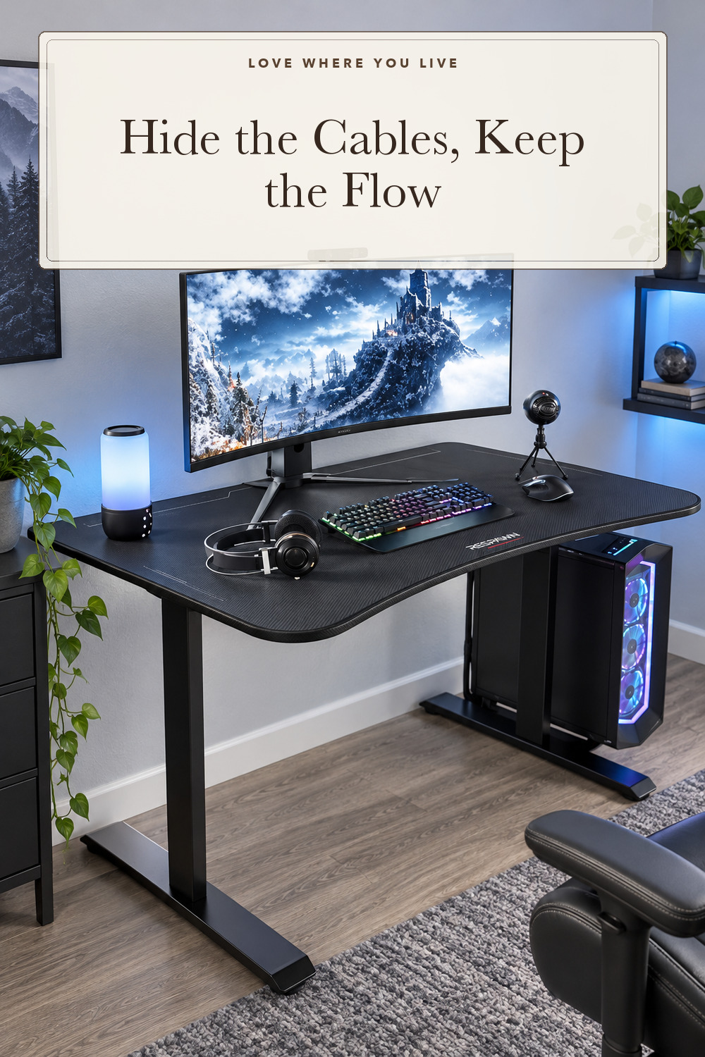 Respawn 1048 Gaming Desk, 48 Inch Computer Desk with Cable Management; styling inspiration