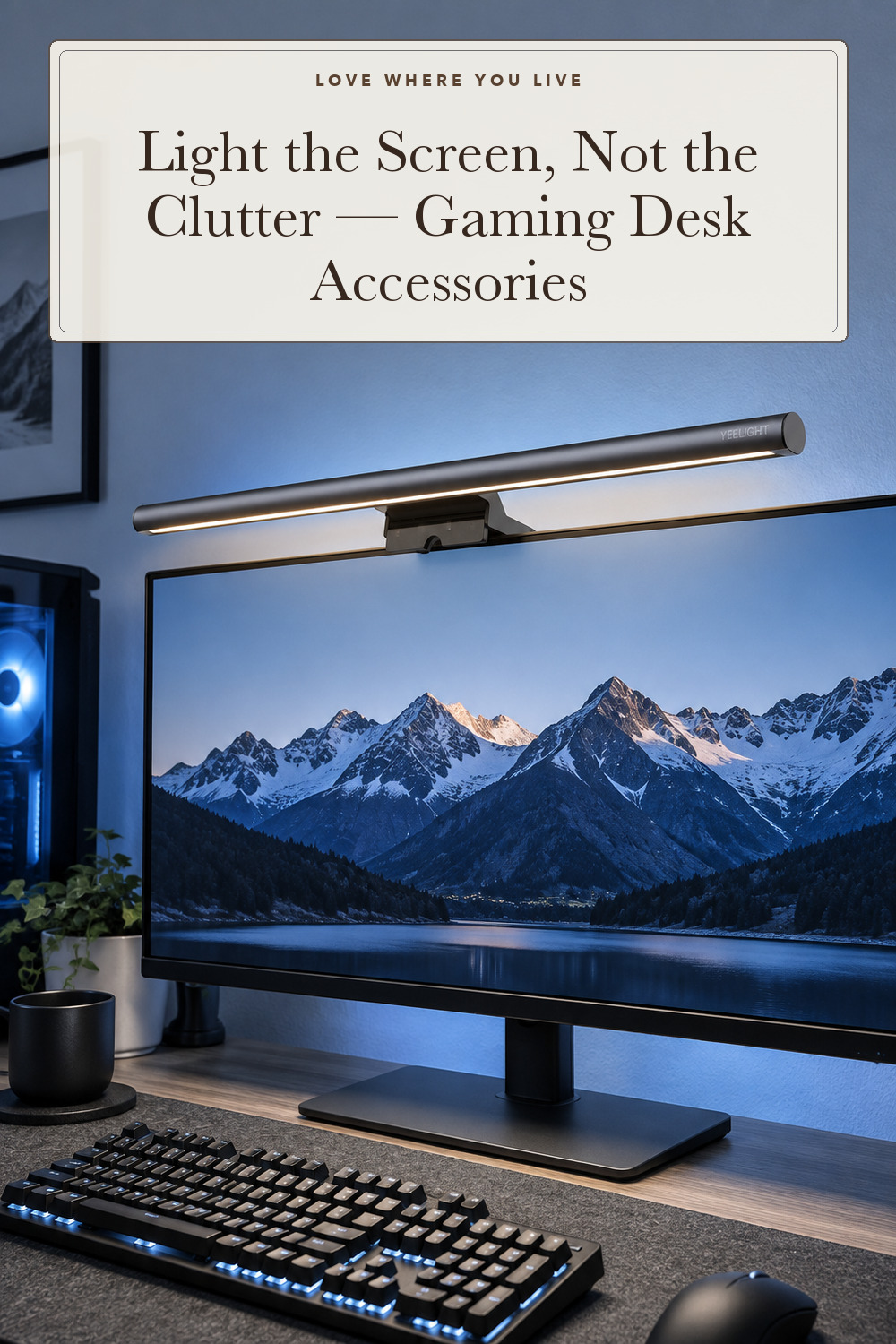 YEELIGHT Monitor Light Bar, Computer Monitor Lamp for Home Office Gaming, 250LM No Glare Eye-Care LED Screen Bar, Touch Control USB Reading Desk Lamp with Stepless Dimming for Flat & Curved Monitor; styling inspiration