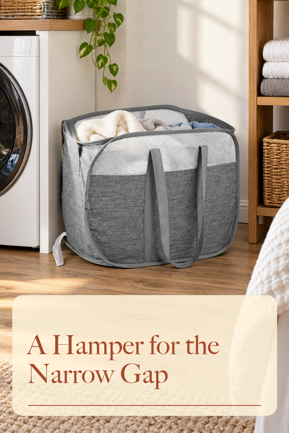 Collapsible Laundry Baskets, Tear Proof Pop Up Laundry Hamper with Dual Handles, Durable Foldable Laundry Basket, Easy to Carry Laundry Hamper for Home, Laundry Room, Bedroom, Dorm, Travel Grey; styling inspiration