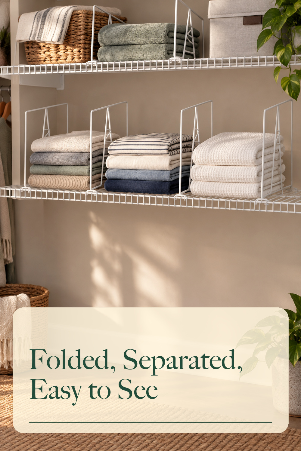 Wire Shelf Dividers, White, 12" Deep, 12" Height, 8 Pack; styling inspiration