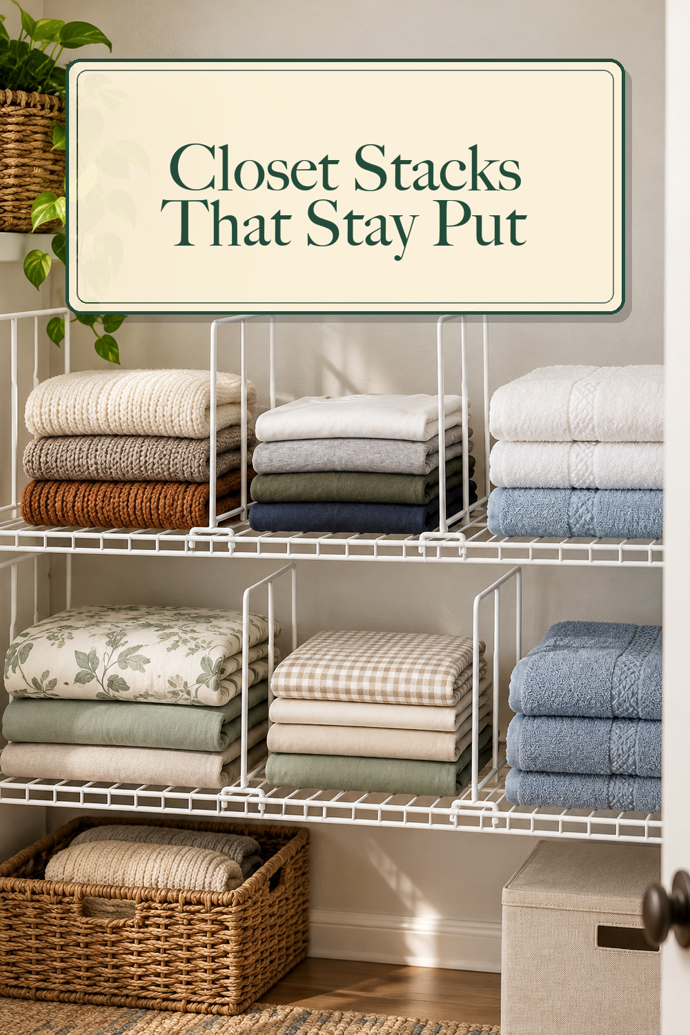 Wire Shelf Dividers for Closet: Tall 10.6in x Deep 12in, 8 Pack; styling inspiration