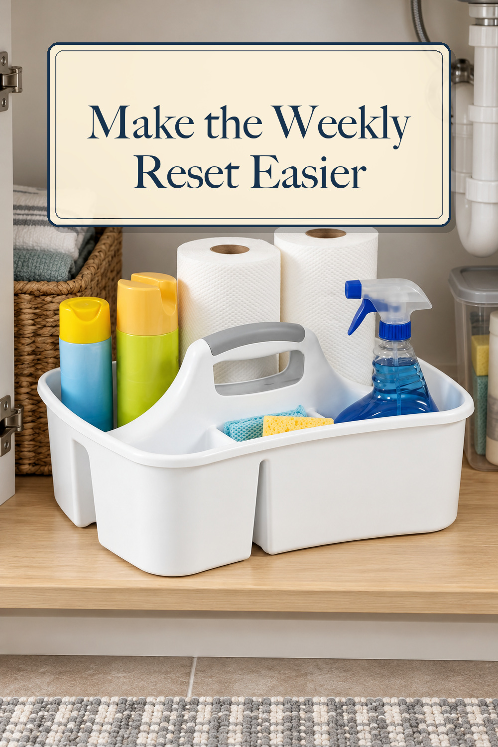 Extra Large 5 Gallon Divided Cleaning Caddy Organizer with Handle; styling inspiration