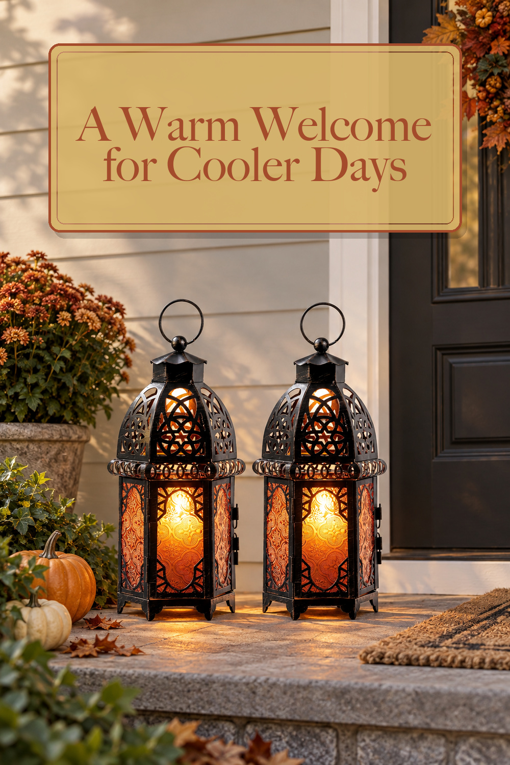 Set of 2 Vintage Large Decorative Moroccan Candle Lantern, 12.8’’ Metal Hanging&Tabletop Lantern Candle Holder Decor, Christmas Decorations Indoor Outdoor Patio (Amber) Ramadan Decorations; styling inspiration