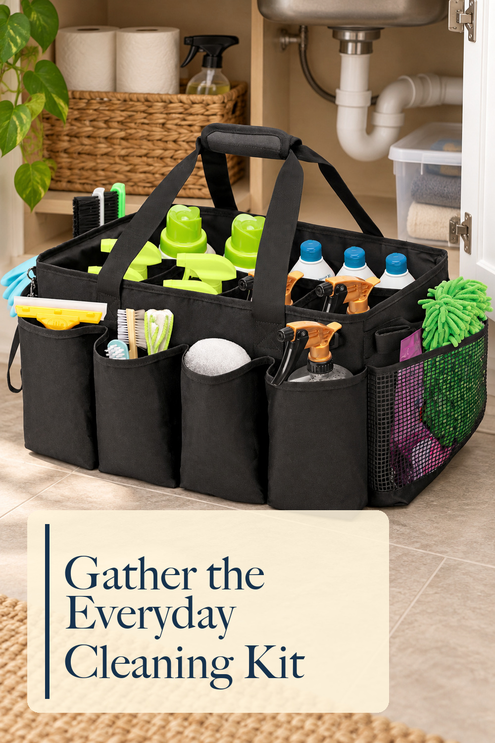 Extra-Large Cleaning Caddy with Handles & Multi Pockets; styling inspiration