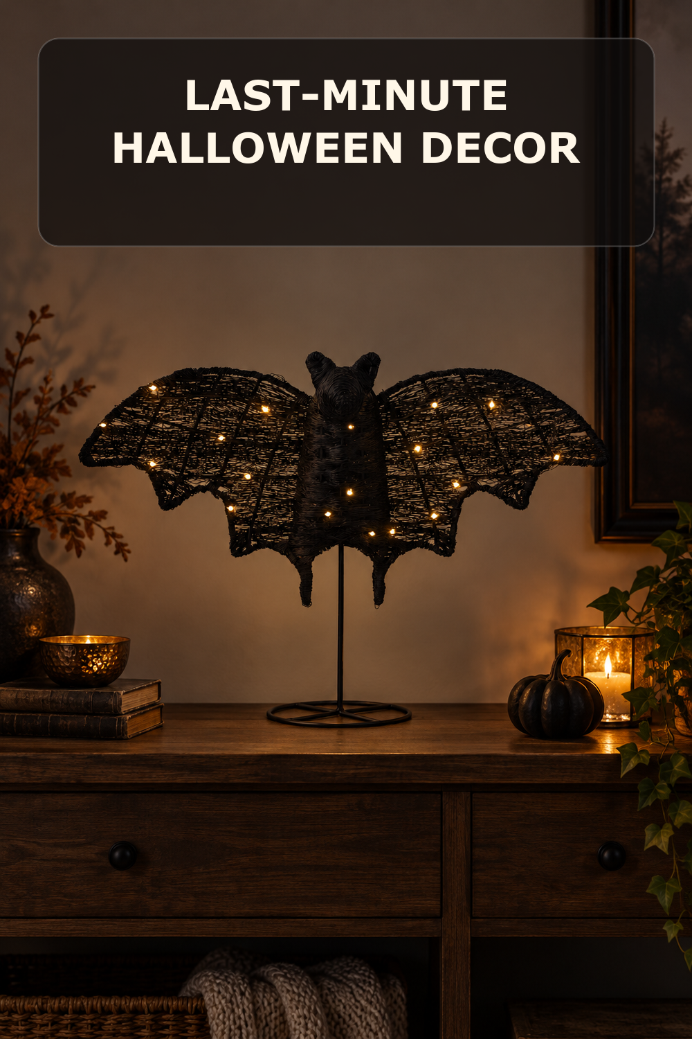 Halloween lit bat; styling inspiration