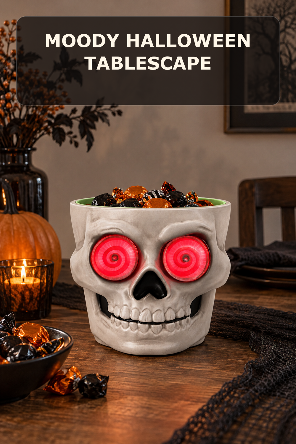 Skull light and sound candy bowl; styling inspiration