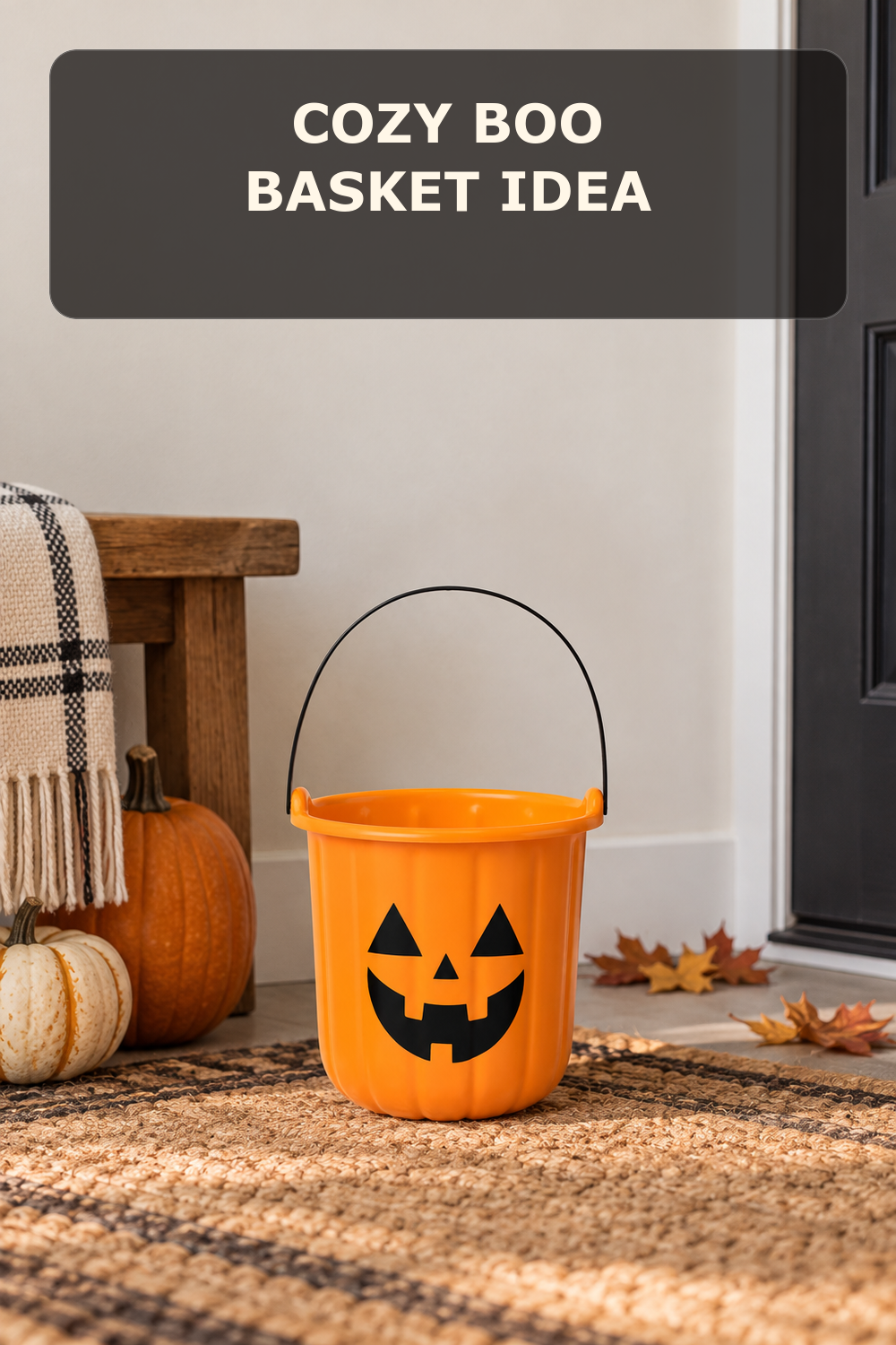 Orange trick-or-treat pail; styling inspiration