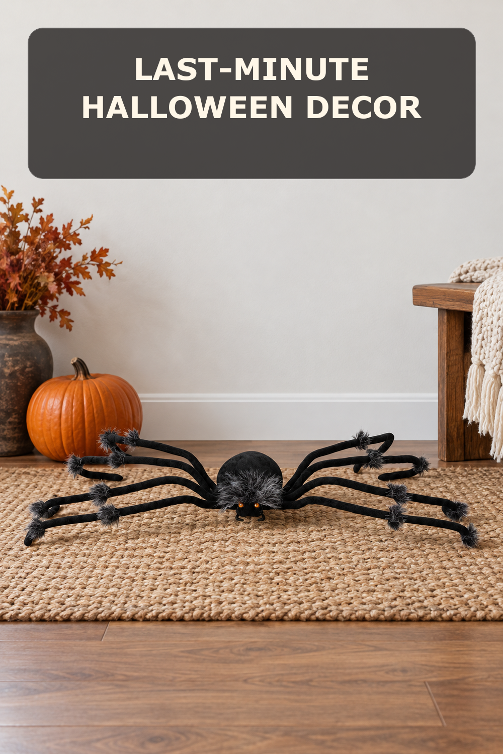 Large plush spider; styling inspiration