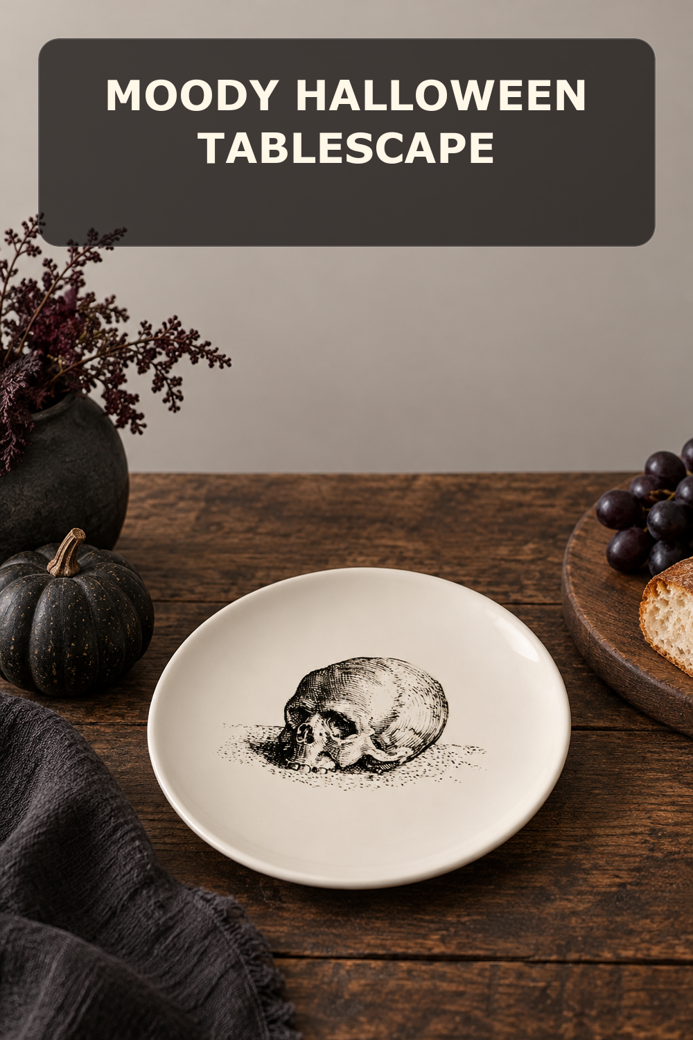 Skull appetizer plate; styling inspiration