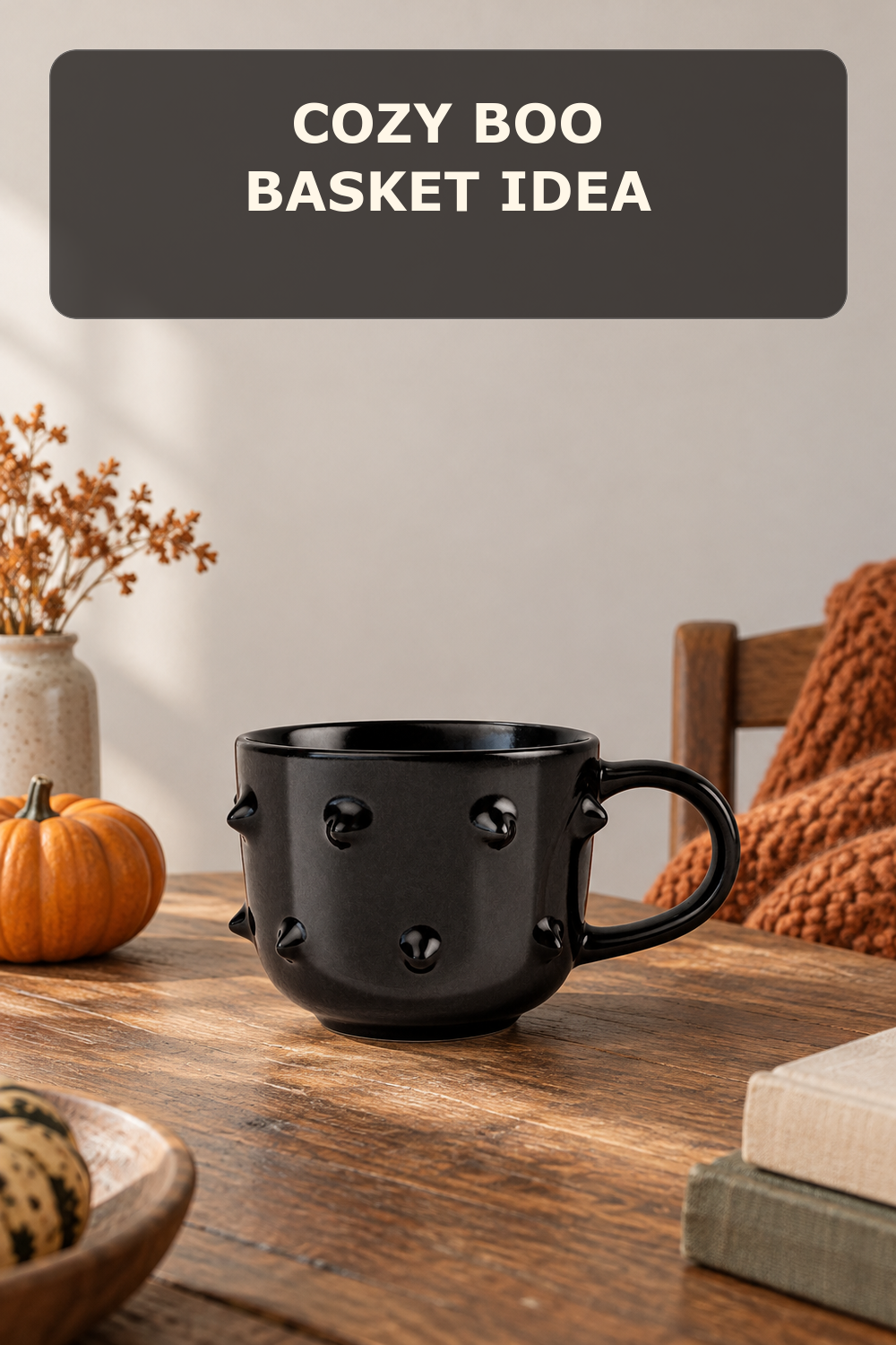 Spiked black mug; styling inspiration
