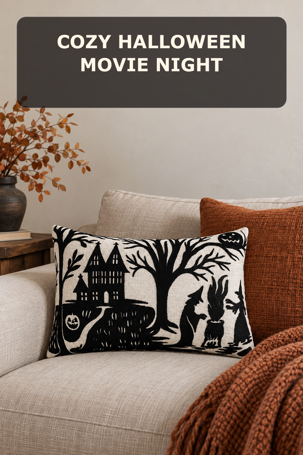 Witches lumbar pillow; styling inspiration