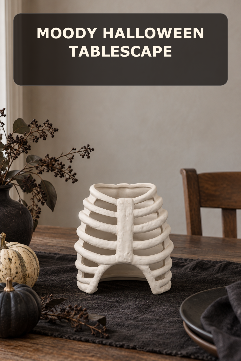Rib cage candle holder; styling inspiration