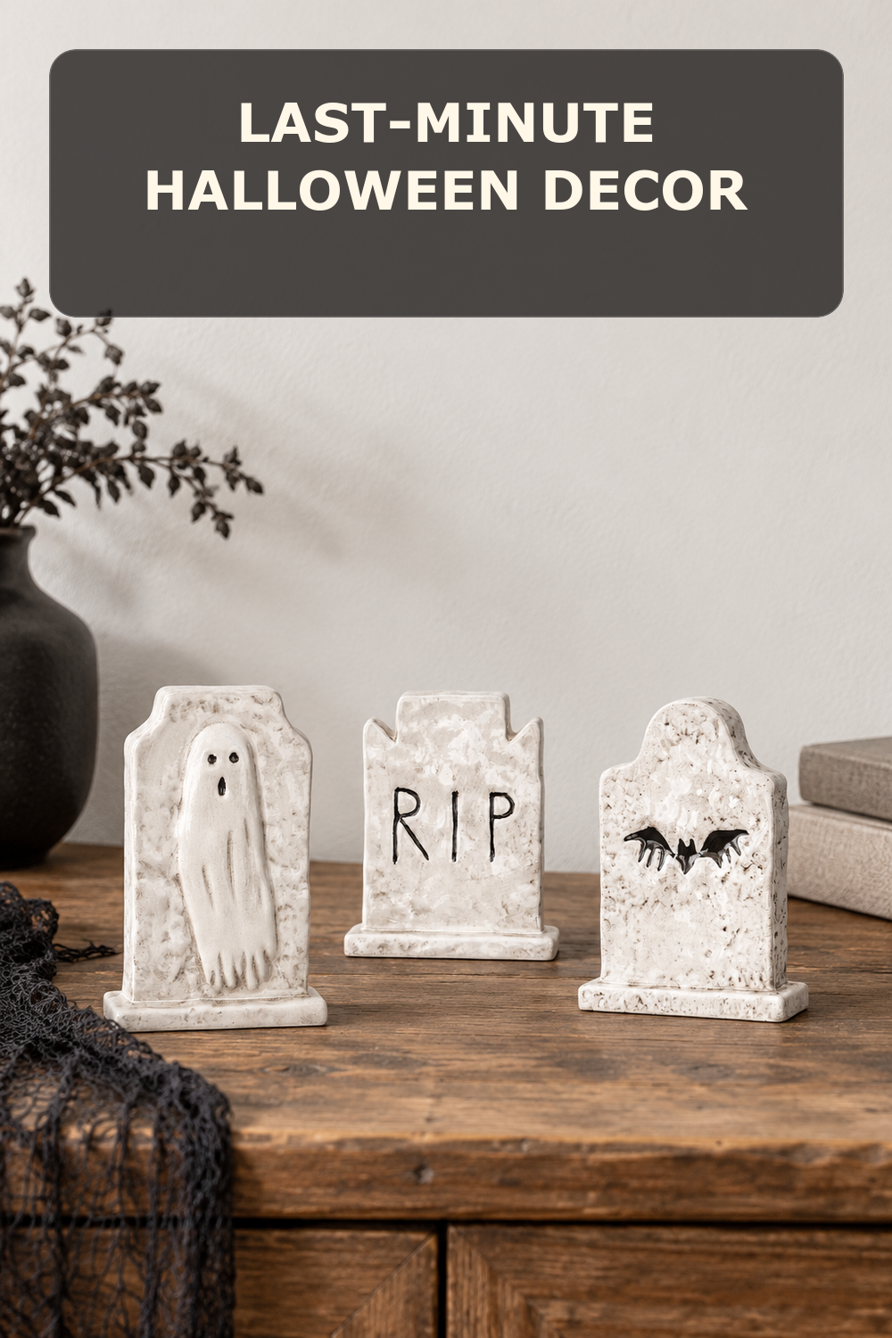 Ceramic tombstone set; styling inspiration