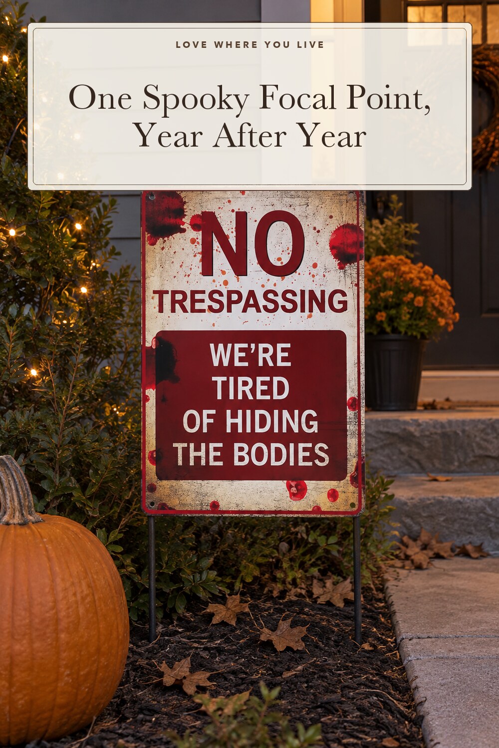 Halloween Decorations Metal Tin Sign for Outdoor Yard, Garage Wall; styling inspiration